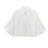 Fongt Sleeves Loose Open-Sleeve Shirt Top 2025 Spring New Women's Clothing E48720