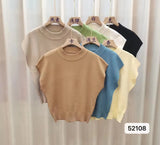 Summer New Korean Version Of The Elegant Round Neck Pure Color Simple Thin Sexy Sleeveless