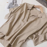 Fongt Summer New Korean Version Of Loose Cotton Blouse White Loose Bat Sleeve Shirt Shirt