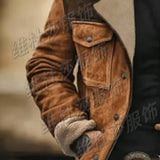 Fongt Men's Jacket Thicker Long Velvet Jacket Bump Color Zipper Jacket