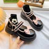Fongt Leather Shoes Girl JK Cute Girl Lolita Princess Shoes With Skirt Thick Bottom Shallow Mouth Small Single Shoes