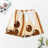 Fongt Spring And Summer Pajamas Bubble Tea Pajamas Milk Tea Printing Women's Milk Silk Short Sleeve Pajamas-Outfit