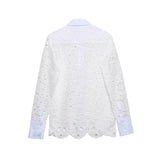 Suits Of New Embroidered Hollowed-Out Shirt And Skirt In Summer-Outfit