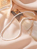 Faux Pearl Choker Necklace-Outfit