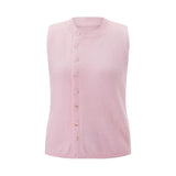 Sleeveless Knit Button Top-Outfit