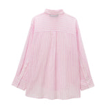 New Loose Striped Casual Shirt 0881072-Outfit