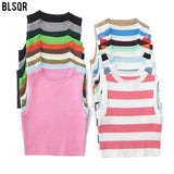 Fongt Summer New Top Sleeveless Short Knitted Vest Female C83614