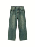 vintage upcycle baggy jeans with faded