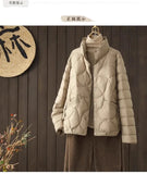 Autumn Winter New Style Art Fan Li Collar Leisure Spring And Autumn Light Short Down Jacket Female Joker Show Thin Short Coat-Outfit
