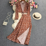 Small Broken Flower Long Sleeves + Half Skirt-Outfit