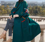 Women Wool Coat Long Sleeve Casual Woolen Cloth Medium Length Coat Turn-down Collar winter coats