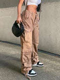 Vintage Multi Pocket Patched Cargo Jeans-Outfit