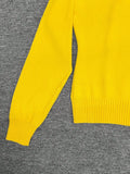 Fongt Big Collar Elegant Knitted Jersey Solid Color Front Row Fake Button