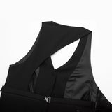 Spring Style Back Hollowed-Out Cut Buckle Vest 1608123-Outfit