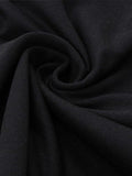 Black Pleated Halter Tank Top with Wooden