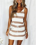 Summer Women's Loose Printed Striped Camisole Long