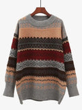 Vintage Jacquard Knit Sweater-Outfit