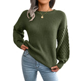Shooting 2025 Autumn And Winter Casual Lantern Long-Sleeved Knitted Sweater Women's
