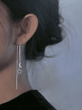 Star Moon Decor Tassel Earring-Outfit
