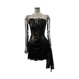 Small-Band Vietnamese Party Party Fish Bone Lace Belt Strapped Braided Bosomed Hip Skirt Hottie