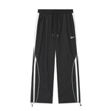 Piping Side Stripe Baggy Sweatpants-Outfit
