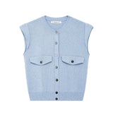Summer Flip Decoration Leisure Knitted Vest 4331100-Outfit