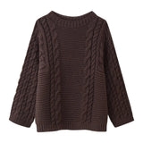 Fongt And Winter Women's Fashion Temperament Round Horn Sleeve Knitted Sweater Loose Knitted Top