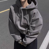 Solid Color Oversized Cropped Hoodie-Outfit