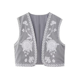 Summer Women's Wear Urban Leisure Vest Embroidered Cardigan 6895028-Outfit