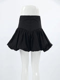 Fongt Simple Style Half-Dress Woman 2025 Spring New Leisure High-Waist Design Feeling Solid Color Short