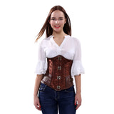PU Court Fashion Ladies Harness Top Antique Lock Button Shaping Body Suit-Outfit