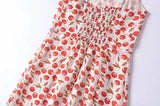 Cherry Print Strap Midi Dress-Outfit