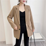 Fongt Suit Jacket Lady Tide Ins Spring And Autumn Winter Short Small Korean Version Loose And Versatile Foreign Style Casual Suit-Outfit