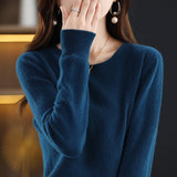 Fongt Women's Fall / Winter 2023 New Loose Knit Women's Top With A Sweater Soft Waxy Sweater-Outfit