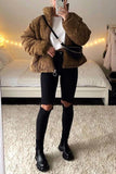Stand Collar Puffer Coat 1028-1-Outfit