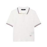Fongt 2025 New Knitted Shirt Round-Neck Solid Color Loose Set Female Design
