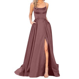 Fongt Solid-Color Bridesmaids Wear Long Dresses With Thin Shoulders And Girlfriend Fashion Bridesmaids Evening