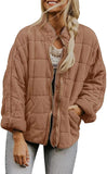 Solid Color Stand-up Collar Loose Pockets