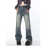 Back Star Patchwork Flare Jeans-Outfit