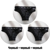 3PCS/Set Thongs Woman MeshTransparent G-String Women's Thong Comfortable Casual Female Low Waist Thong Intimate