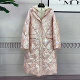 Oversize White Duck Down Hooded Womens Jackets Long Loose Bubble Coats Parka Female Warm Winter Doudoune Femme Korean