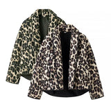 Fashion Winter Women's Animal Print Kimono Open Skirt Loose Padded Coat-Outfit
