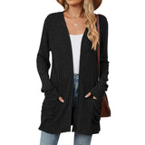 Fall / Winter 2024 Women's Knit Pocket Long Sleeve Casual Cardigan Coat-Outfit