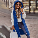 Fongt New Fashion Casual Solid-Colored Hooded In Sleeveless Sleeveless