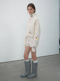 [Daihe] Winter New Casual High Collar Full Wool Fun Embroidery Short Woolen Jacket H7932-Outfit