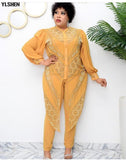 Two Piece Set Tracksuit Women Fall Winter Clothes African Dresses for Women 2021 Christmas Party Sweatsuits Robe Tops Pants