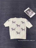 Fongt Puppies With Short-Sleeved Round-Neck Knitted Jersey Women 24 Spring And Summer New Age-Reduced Short-Sized T-Shirt Tops