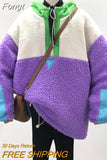 Letter Embroidered Hood Coat Lamb Wool Velvet Sweatshirt Warm Autumn and Winter Cap Jacket Student Loose