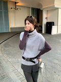 Fongt Xixi 2025 Autumn New White Standard Long Sleeve High-Neck Knitted Top Sweater Female 91311