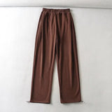 Summer New Wide-Legged Trousers Hong Kong Style Casual Floor Trousers Ladies Loose Exercise Leg Drawstring Trousers-Outfit